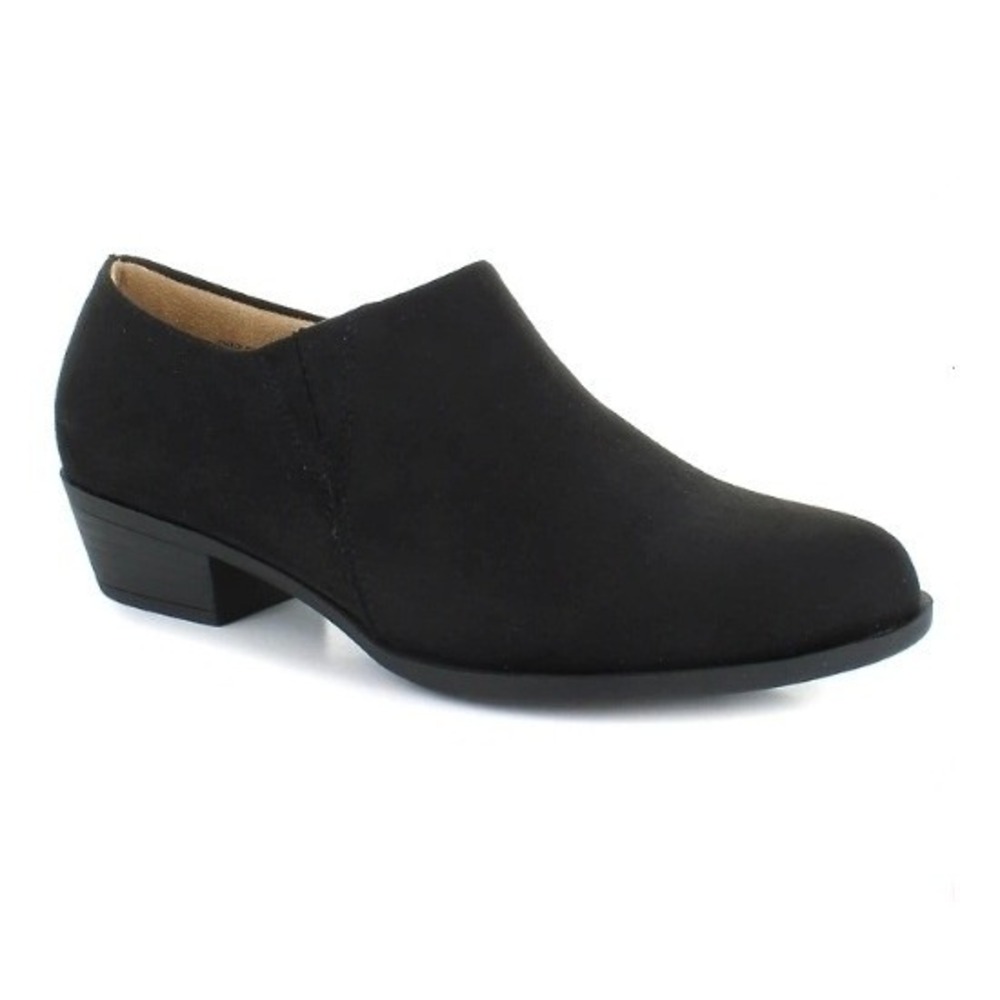 Jessica Cline Anson Flex Black Faux Suede Slip On Low Block Heel Booties 8M